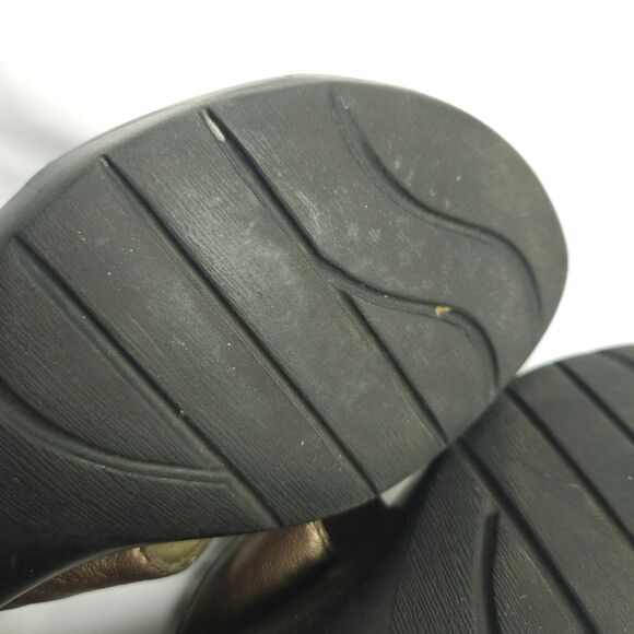 Clarks Womens 7M Brown Black Slip On Open Toe Sandals Comfort Shoes - Picture 7 of 12